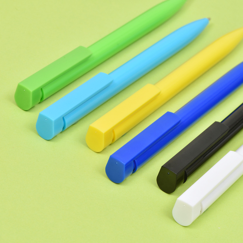 Simple Solid Color Student Pen Press Plastic Candy Color Ballpoint Pen Hotel Business Supplies Can Print Logo Advertising Promotion Specification drawing