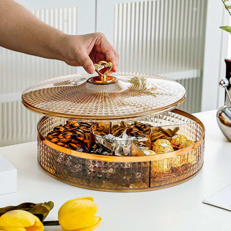 2023 New Light Luxury Fruit Tray Household Fruit Snacks Candy Tray Living Room Coffee Table High-End Dried Fruit Storage Box