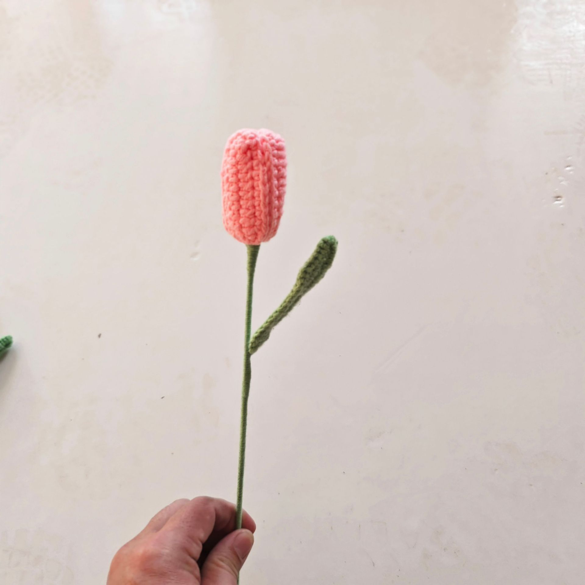 手工花束闭口郁金香编织成品毛线花朵钩织针织仿真花郁金香编织花详情10