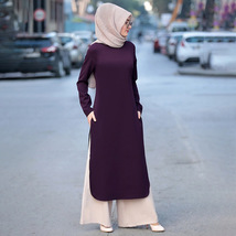 穆斯林女装abaya长款muslim中东服饰fashion回族晚礼服套装两件套