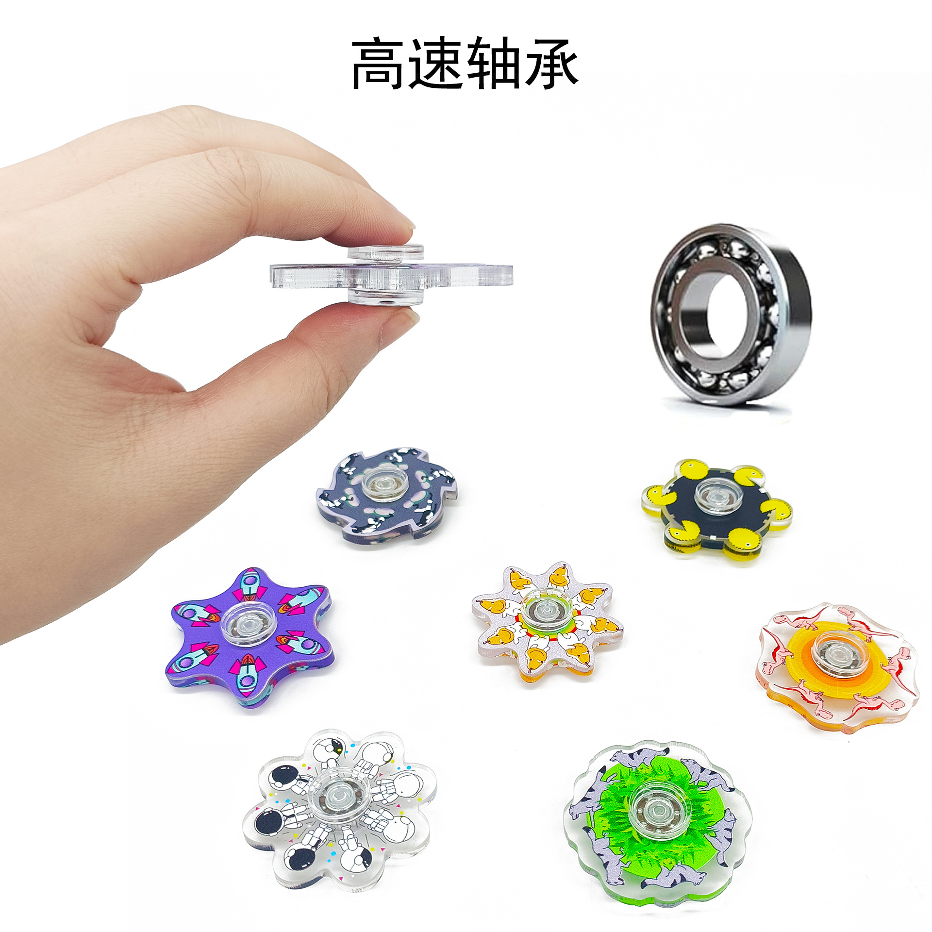 Cross-border fingertip running spinning top Creative dynamic finger top, the same style as Douyin cartoon stress-relieving dynamic top details Picture