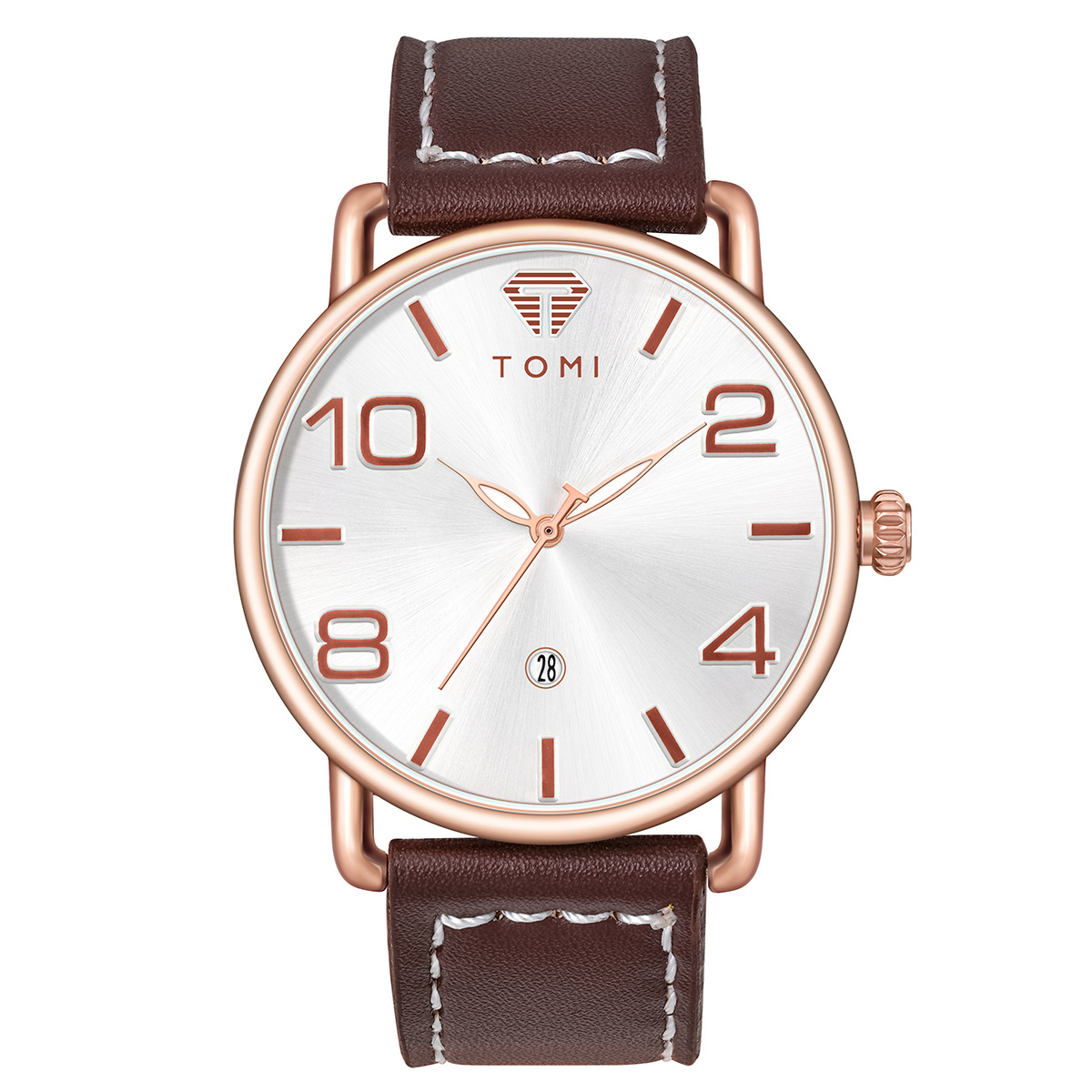 The new TOMI watch is a casual and simple calendar wristwatch for middle school students, a niche and trendy quartz watch for both men and women Item Picture