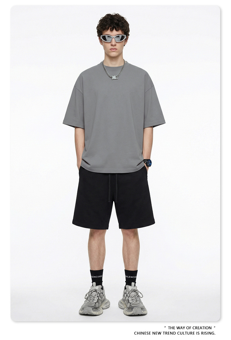 BE男装|夏季美式潮牌冰感索罗娜Boxyfit短宽纯色宽松短袖t恤男详情42