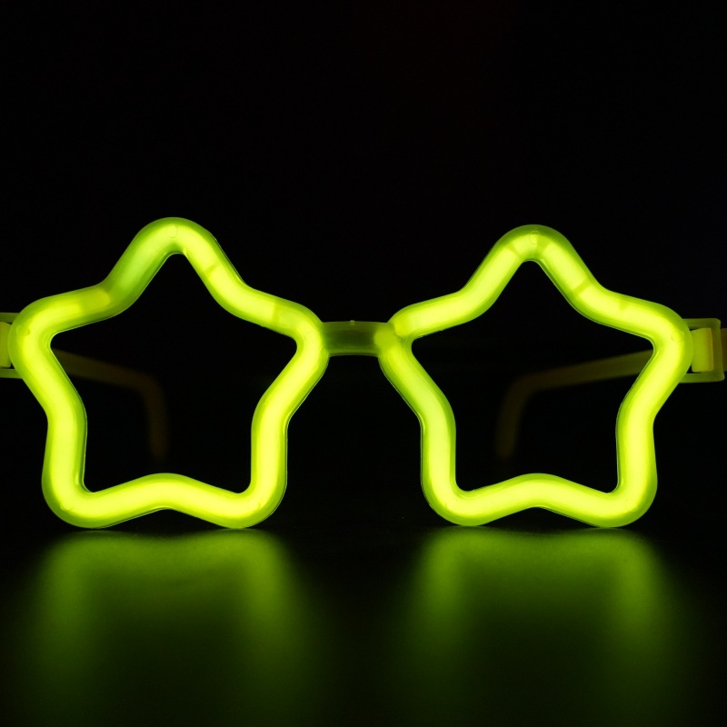 荧光眼镜荧光棒派对眼镜发光眼镜五角星造型眼镜DIY五角星荧光眼