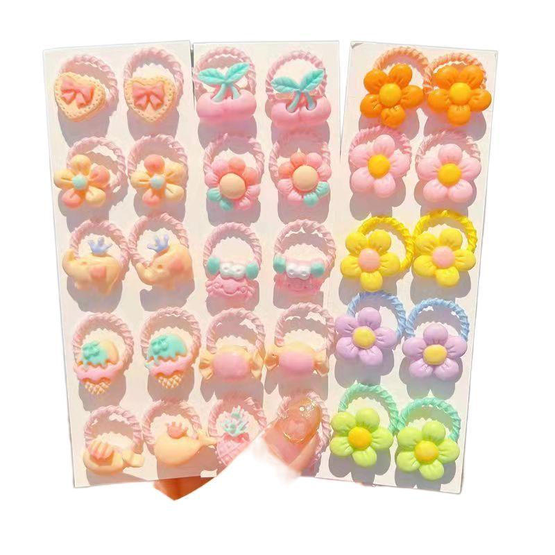 2023 Children's Cartoon Rubber Band Cute Does Not Hurt Hair Cord Small Net Red New Ring Ring Hair Cord Hair Band details Picture