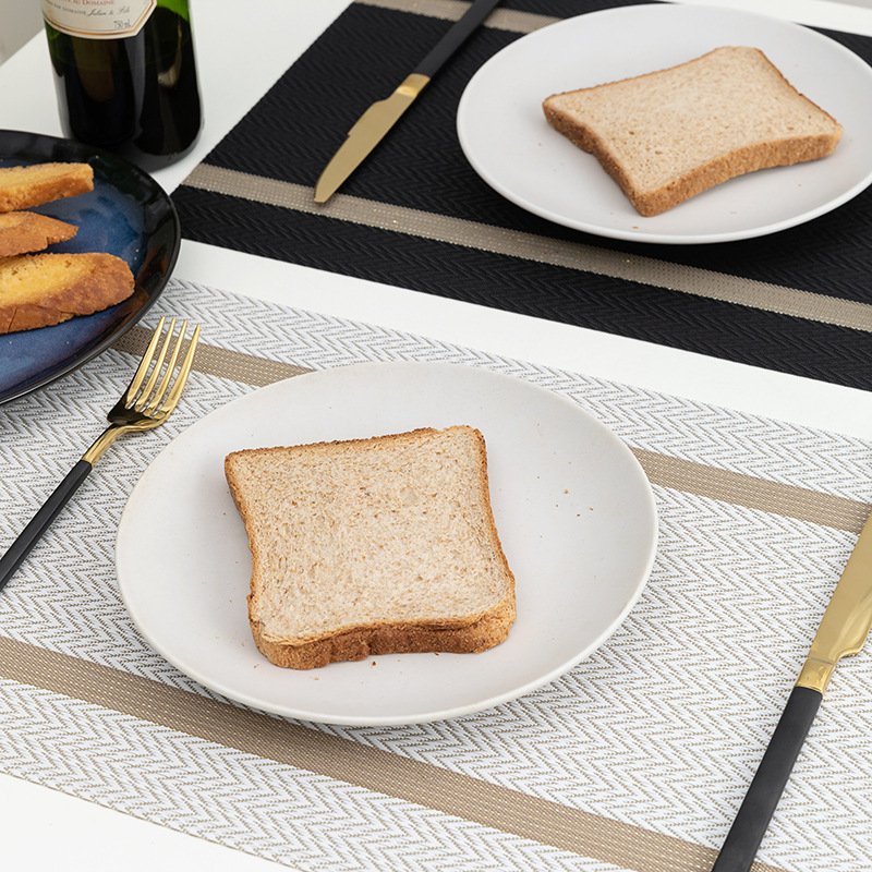 Placemat Pvc Waterproof And Oil Resistant Japanese Heat Insulation Mat Table Mat Gold Jacquard Hotel Restaurant Cafe Western Placemat Specification drawing