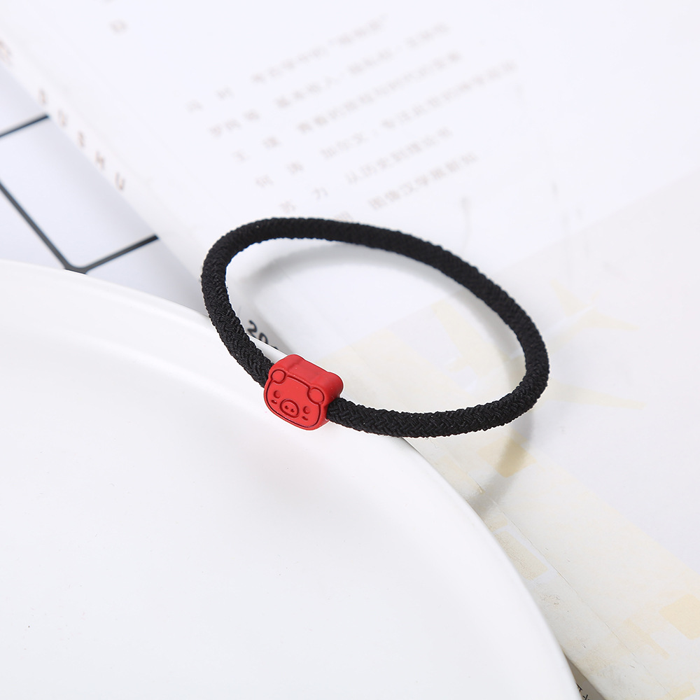 New minimalist pig-shaped headbands from Japan and South Korea for your boyfriend, elastic wristbands, cute hair bands for student couples, and wholesale wristbands Specification image