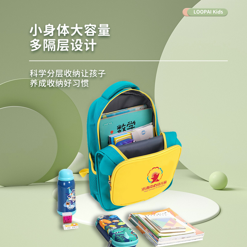 New High Order Cartoon Cute Children Backpack Kindergarten Bag Preferred Student Bag Free Logo Printing Application Scenario