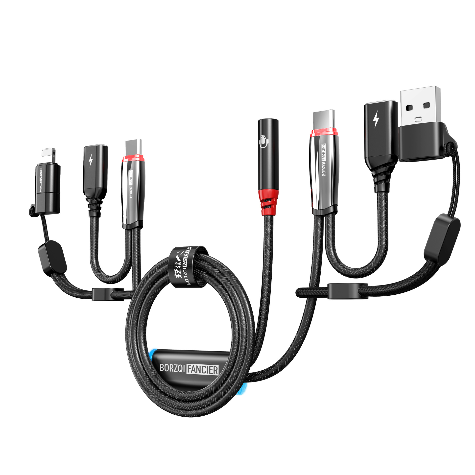 The third-generation digital audio recording cable of Wolf Hunter, 7.1-channel online teaching live game return, karaoke listening Item Picture