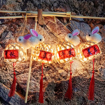 发光竹编兔子灯笼中秋节儿童手提发光玩具手工小礼品景区热卖花灯