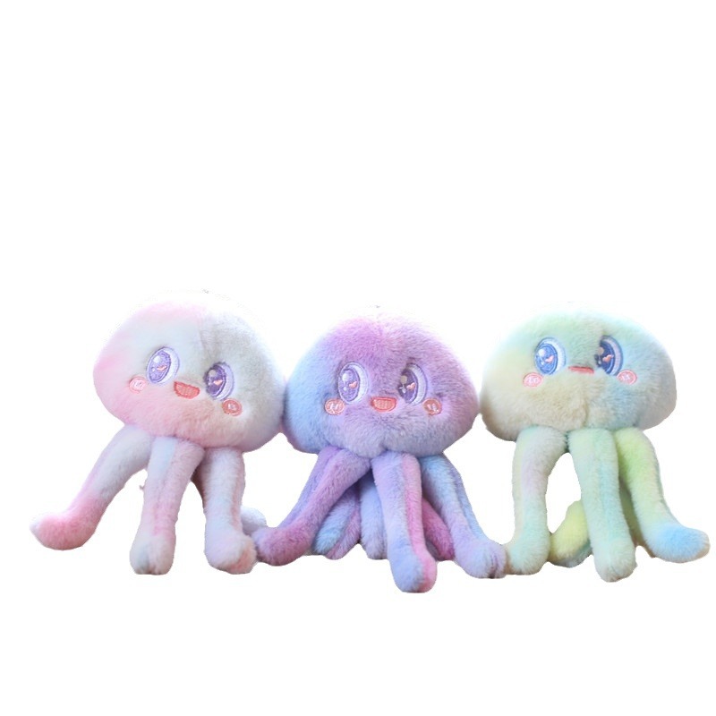Cute and adorable Marine animal jellyfish pendant, plush toy doll, octopus bag, hanging decoration, keychain doll Item Picture