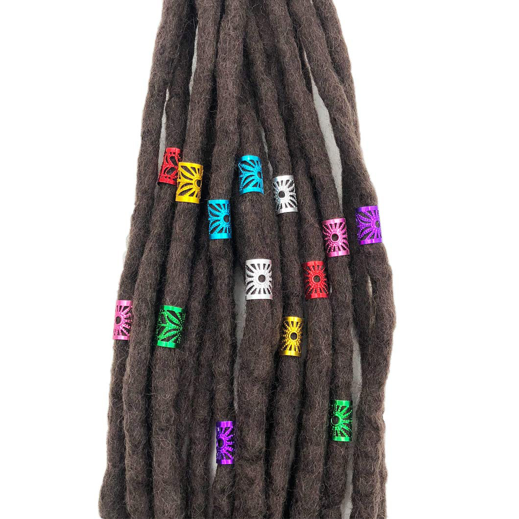 170pcs Wig, African dreadlocks, colorful hair accessory, sunflower hair dressing, hair extension ring, large braid, hollowed-out ring set Item Picture