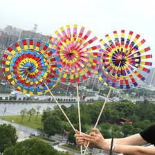 传统复古老北京风车夜市地摊 卡通炫彩亮色玩具风车公园装饰批发
