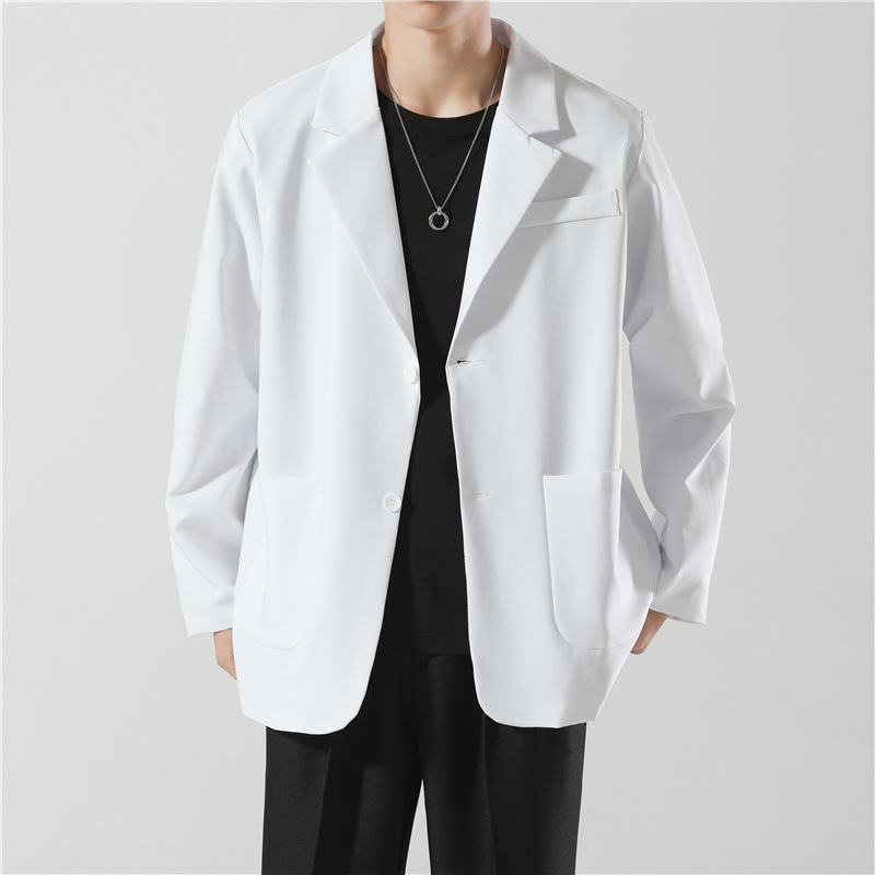 Men's casual suit jacket 2022 Japanese dark fashion wide single Western-style men's Korean-style trendy solid color small suit Specification image