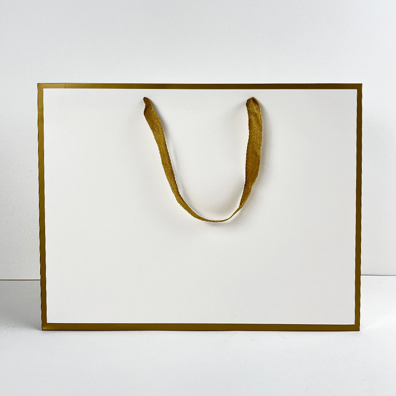 金边现货手提纸袋大袋子节日礼品袋首饰包装礼物袋可印文字logo