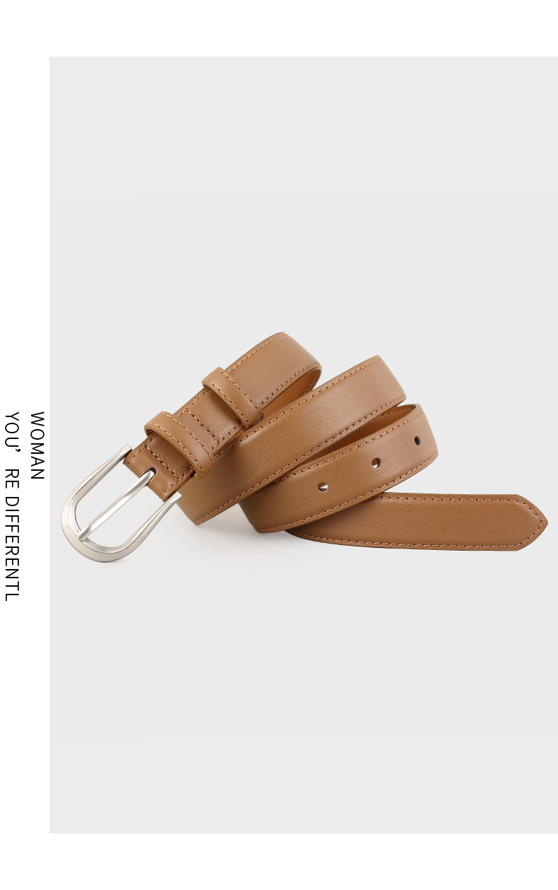 女款皮带真皮头层牛皮时尚针扣装饰牛仔裤休闲裤腰带工厂现货批发详情12