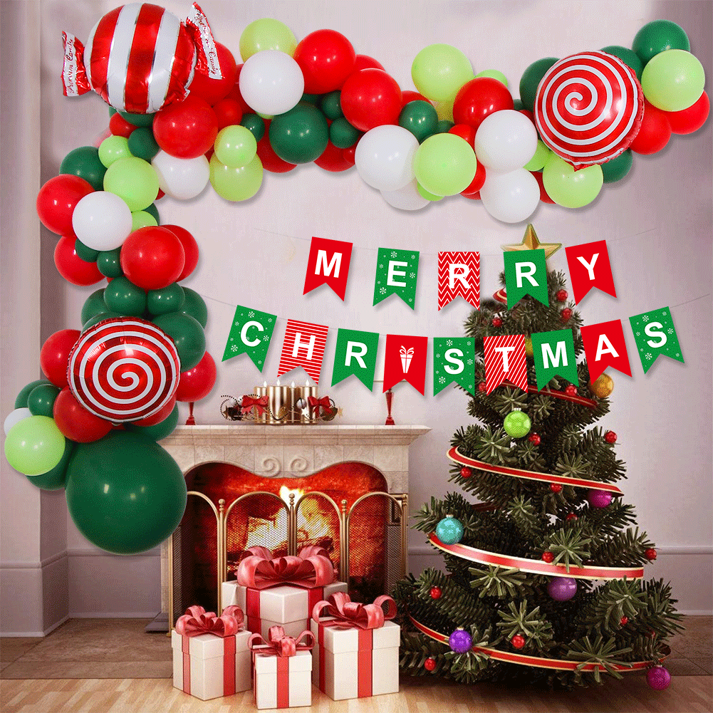 Christmas Balloons Party Decoration balloons Wholesale 12 "latex aluminum film combo with scene Christmas balloons