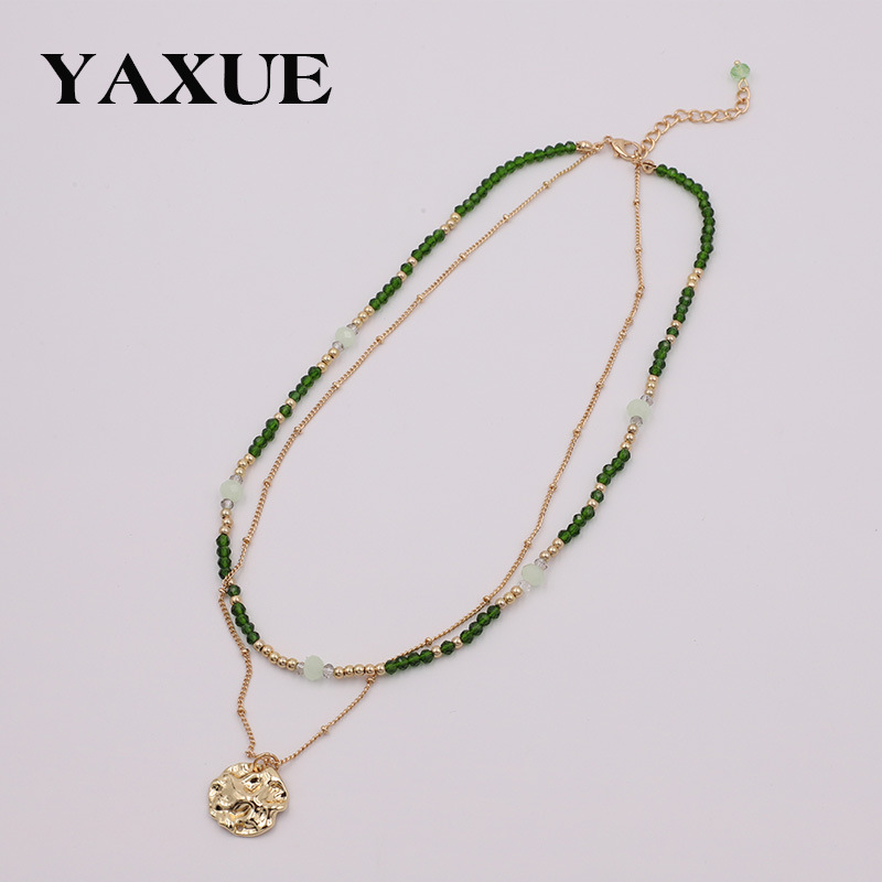 Fashion Vintage Assorted Beaded Women's Necklaces Niche Design Folded Choker Jewelry Wholesale Specification drawing