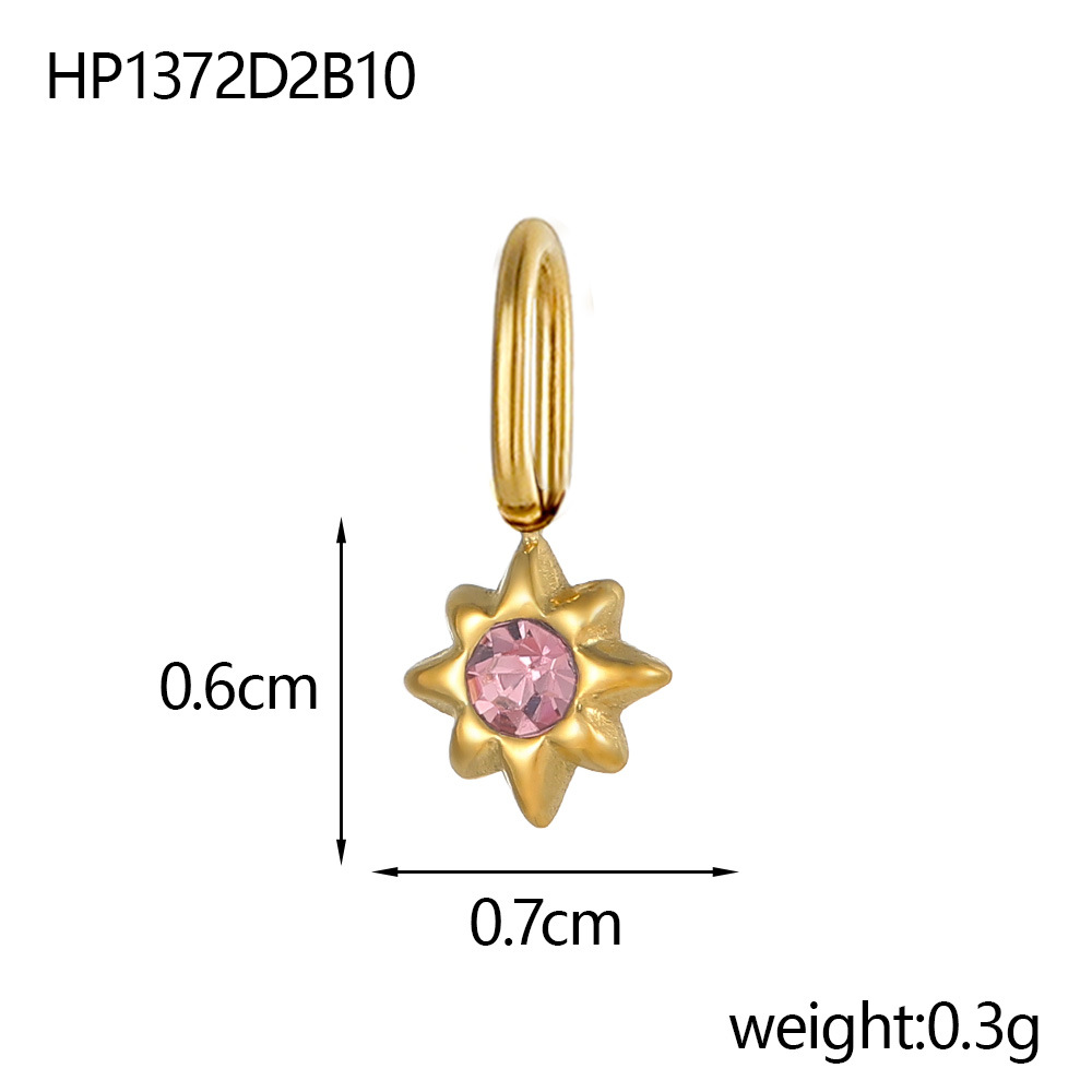 European and American cross-border exquisite titanium steel style micro-inlaid octagonal star diy pendant accessories, earrings, necklaces, jewelry accessories, pendants pic 25