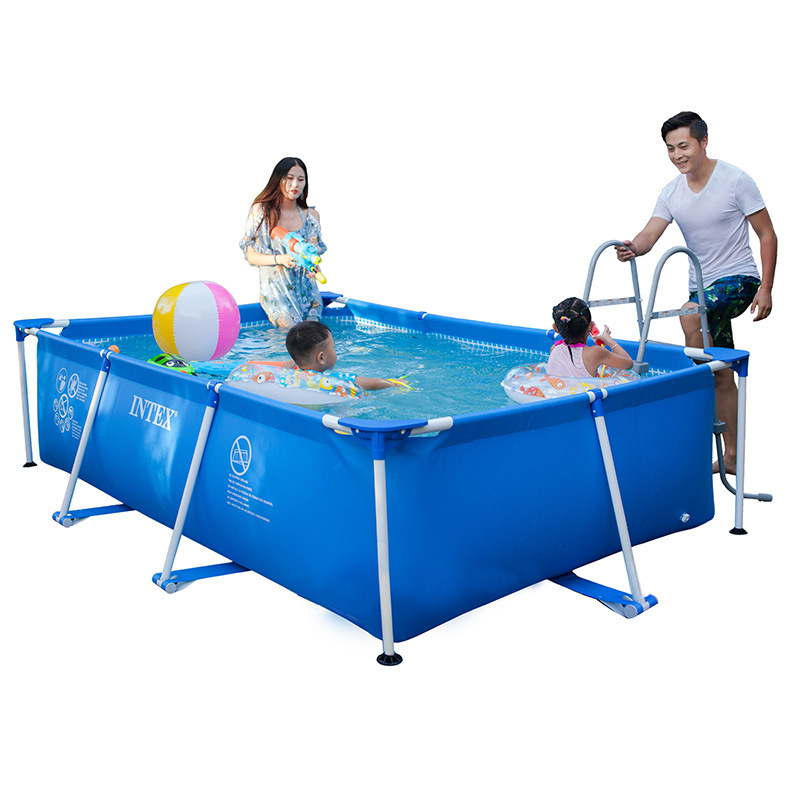 INTEX28270 rectangular tube frame circular pool, family foldable frame swimming pool, outdoor fishing pool Item Picture