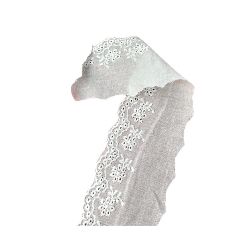 Wavy cotton fabric, perforated cotton thread, carved holes, embroidered lace, water-soluble lace accessories for children's clothing are available in stock from the source Item Picture