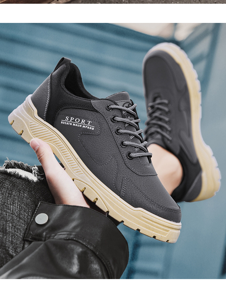 男鞋春季工地干活防滑耐磨百搭鞋子男休闲运动劳保鞋工装橡胶鞋底详情16