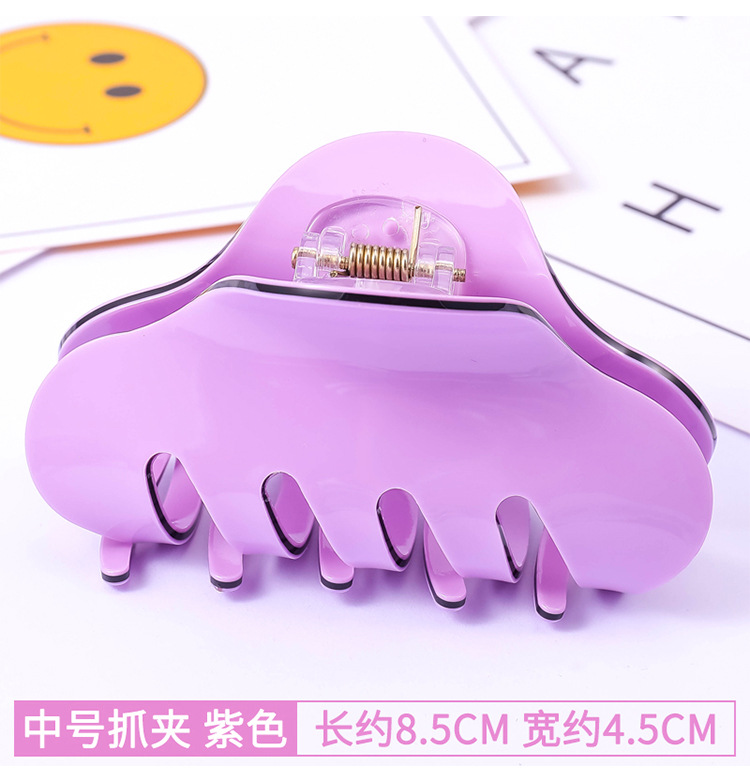 韩版新款糖果色抓夹亚克力发夹大号马尾盘发卡头饰品女士成人发饰细节图