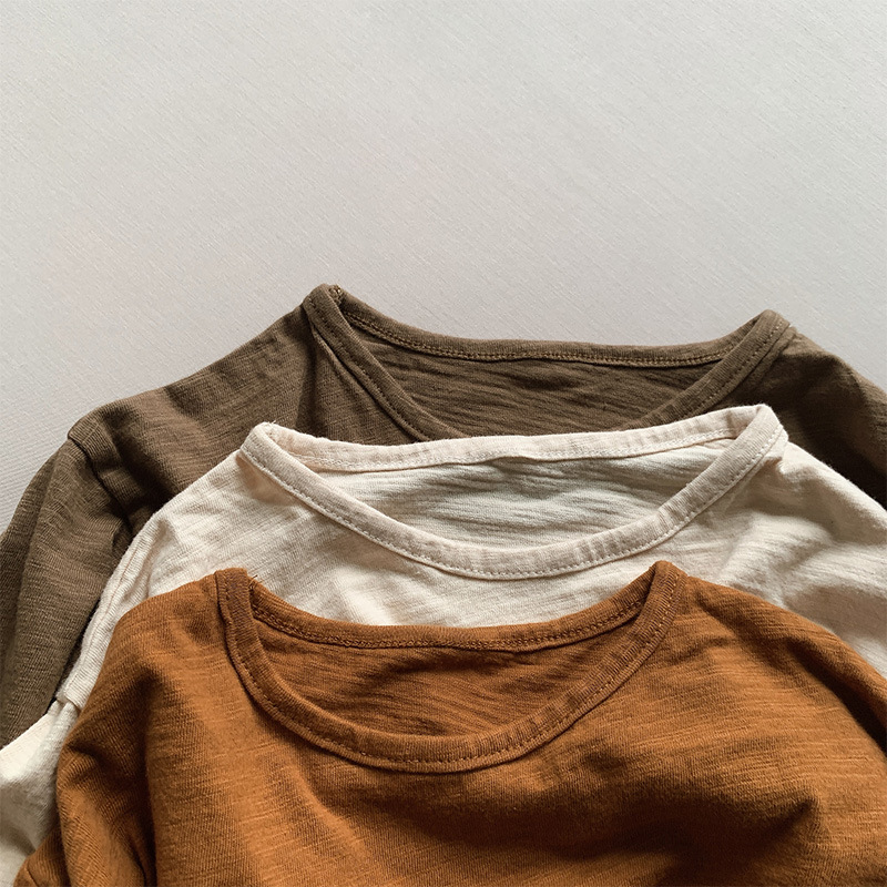 竹节棉长袖T恤2025春秋新款百搭韩版纯棉打底衫男女童装宝宝上衣详情11