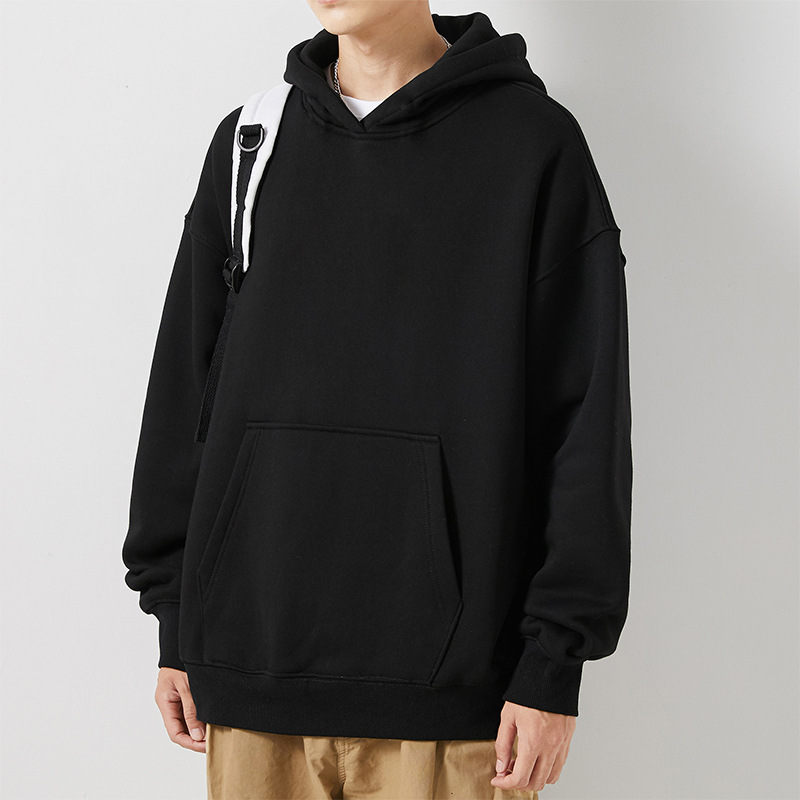 High-quality hooded sweatshirt for men, spring and autumn long-sleeved solid color pure cotton hooded sweatshirt for men, cityboy, a heavyweight American style