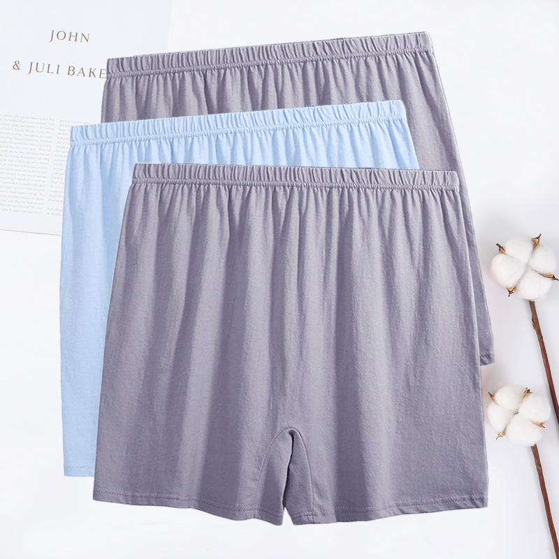 中老年人内裤男纯棉高腰大码平角裤老人宽松全棉短裤爸爸肥佬裤头