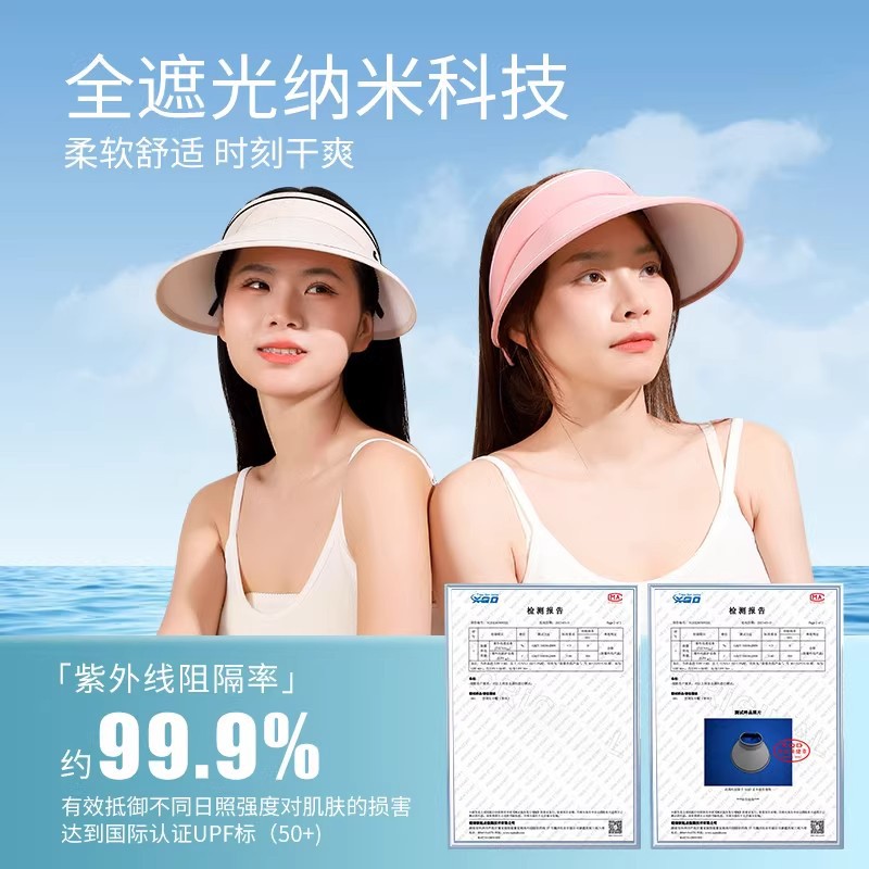 Brand [Sondona] Sun Hat [Free shipping for New customers 0.01] Summer Large brim Sun protection Hat New style UV Protection Sun hat with empty top Specification image
