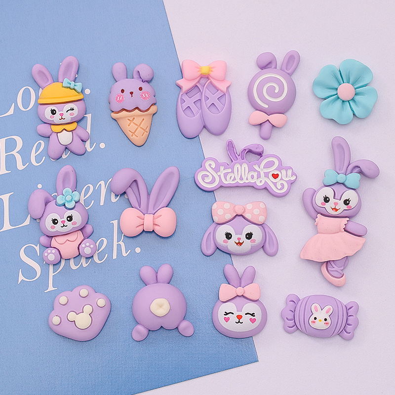 Star Delo New Ballet Rabbit Ice Cream Label Diy Resin Accessories Mobile Phone Shell Cream Adhesive Patch Application Scenario