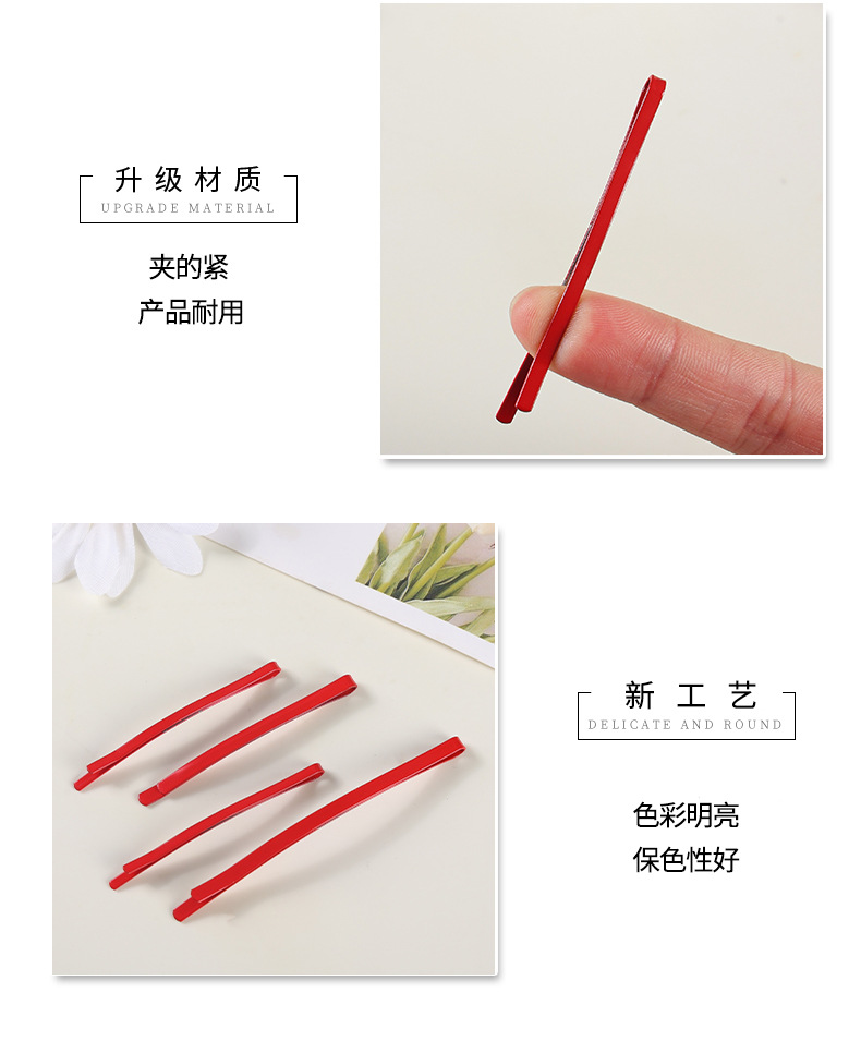 Wholesale factory direct sales of red and white large curved clips, bow-shaped straight clips, twisted hair clips accessories, DIY clips pic 4