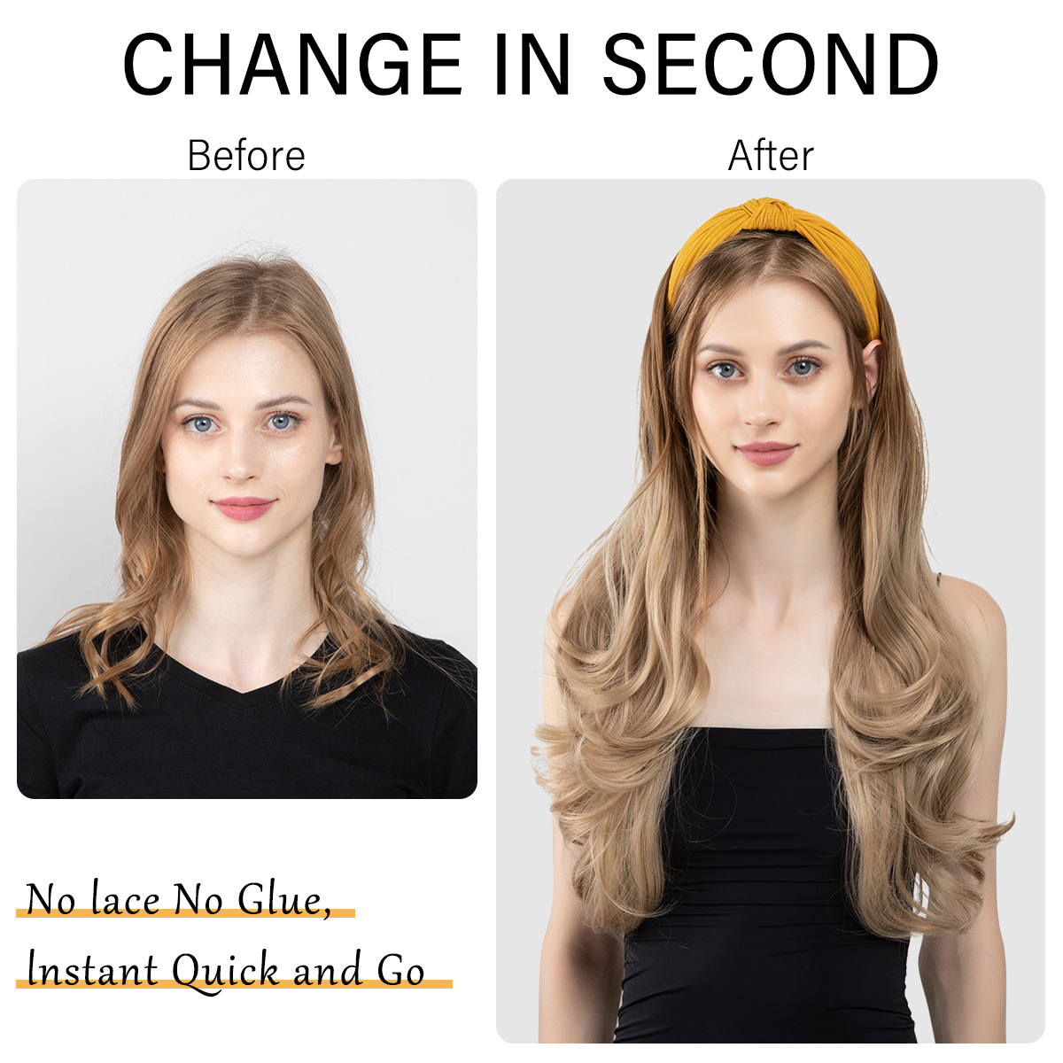 Cross-border European and American wigs, women's hair replacement, long curly hair bands, half head coverings, large wave synthetic fiber half head coverings, hairwigs Application Scenario