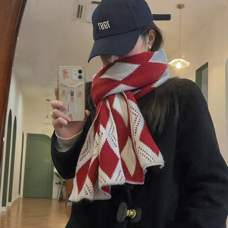 2022 Cashmere Check Scarf For Women Winter Thickened Warm Bib Harry Potter With The Same Shawl For Men details Picture