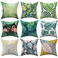 跨境亚马逊抱枕定制热带绿色植物抱枕客厅沙发靠垫套抱枕套定制图
