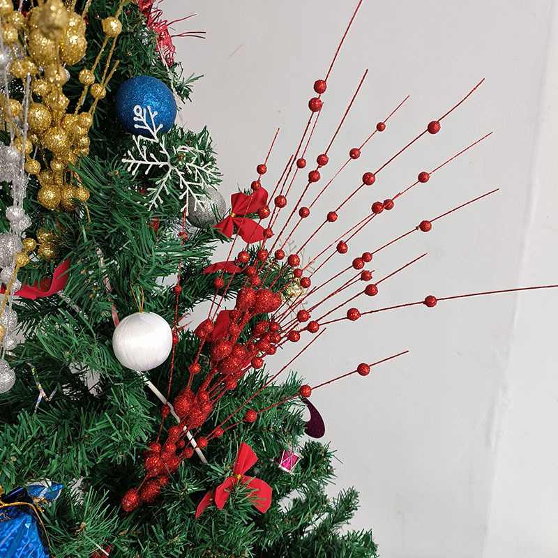 Christmas Decorations Gold Powder Berry Bunches Christmas Tree Flower Rattan Decorative Accessories Gold Powder Glitter Glitter Bunches Specification drawing
