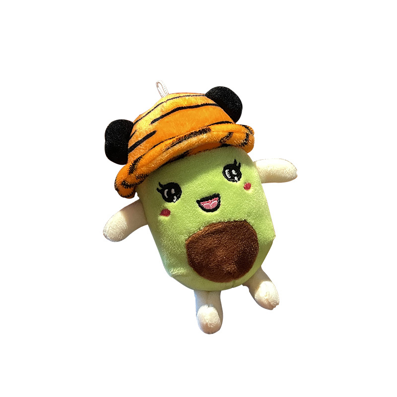 Creative tiger hat, avocado, plush pendant, car pendant, keychain, doll, plush toy wholesale in stock Item Picture