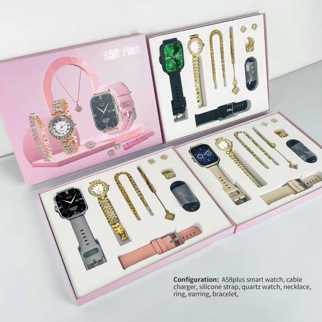 Repulsión A58plus smartwatch bluetooth taladro doble reloj caja de regalo conjunto A58plus