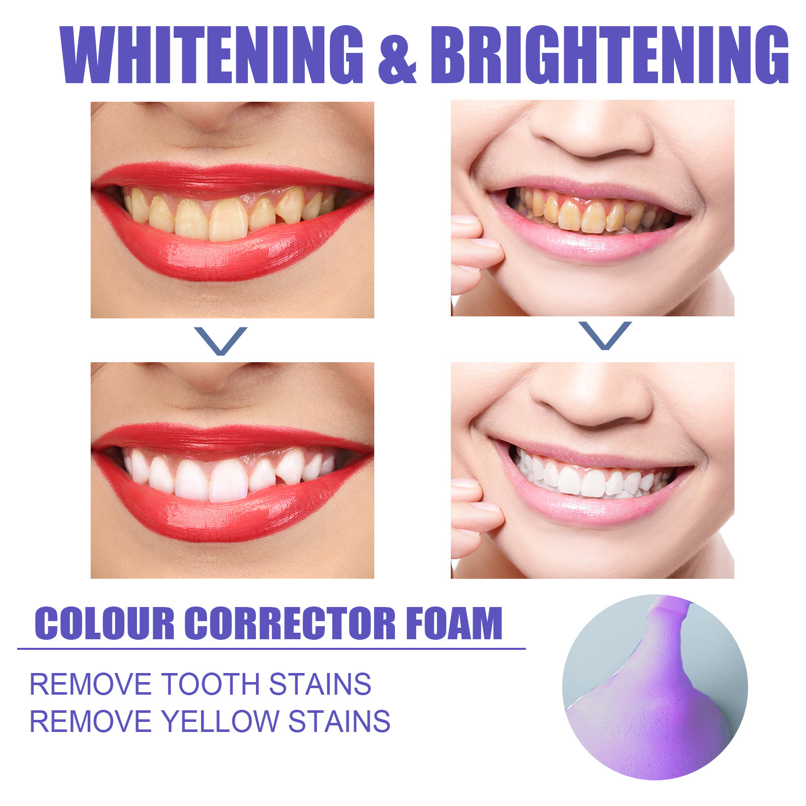 Eelheo V34 Foaming Whitening Toothpaste Cleans Tartar Black And Yellow Stains Stains Stains Fresh Breath And Whitens Teeth Item Picture