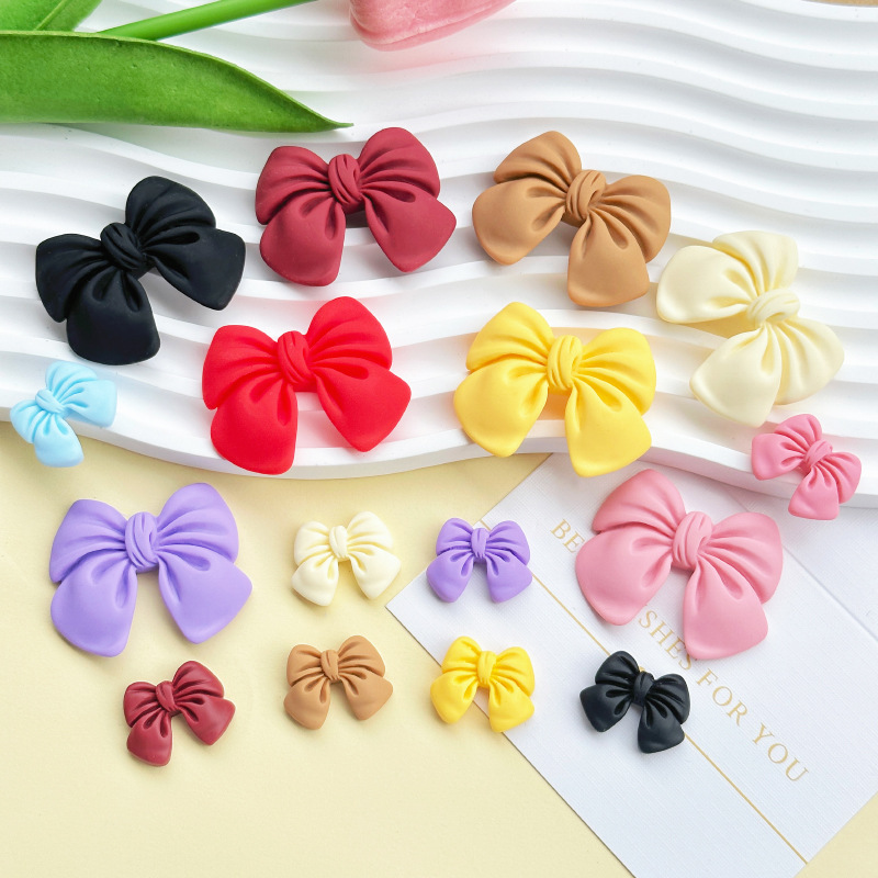 Cartoon simulation bow tie diy resin accessories, phone cases, cream glue DIY hair clips, wholesale of handcrafted materials details Picture