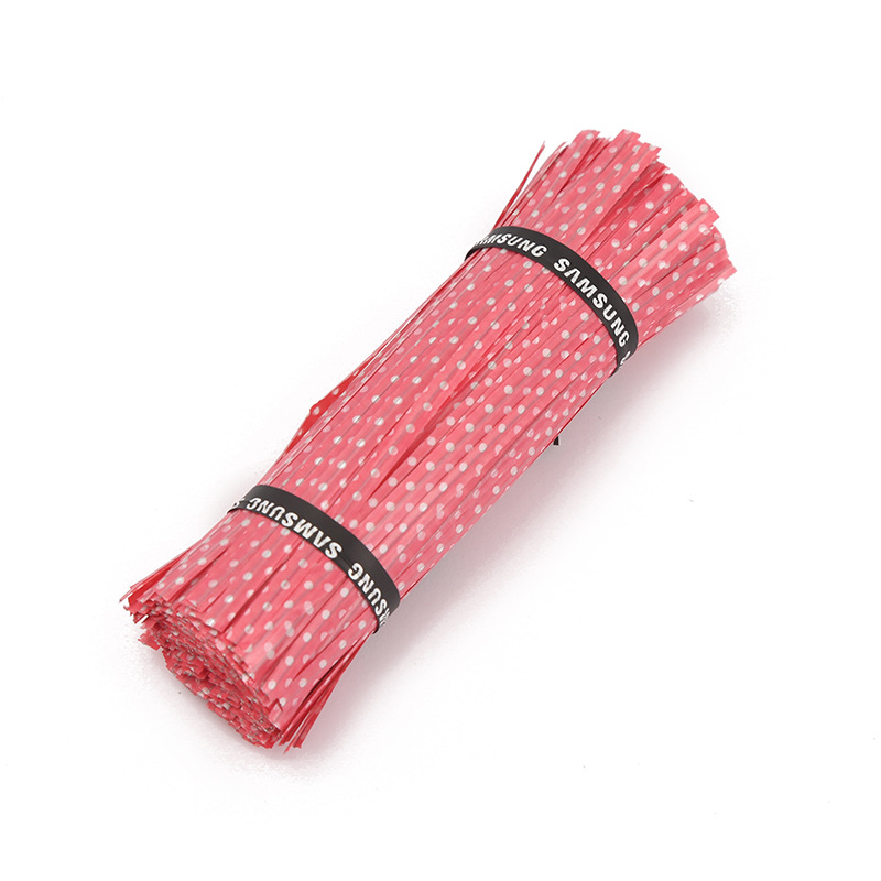 Manufacturers Wholesale Kraft Paper Rope Pvc Material Ribbon Embedded Iron Wire Food Packaging Bag Bread Bag Mouth Rope details Picture