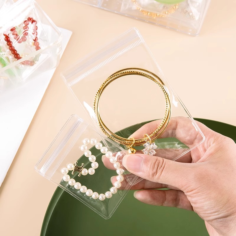 Anti-oxidation jewelry bag, sealed bag, pvc self-sealing bag, jewelry box, storage of ornaments, cultural relics, jade, ear stud, transparent bag Specification image