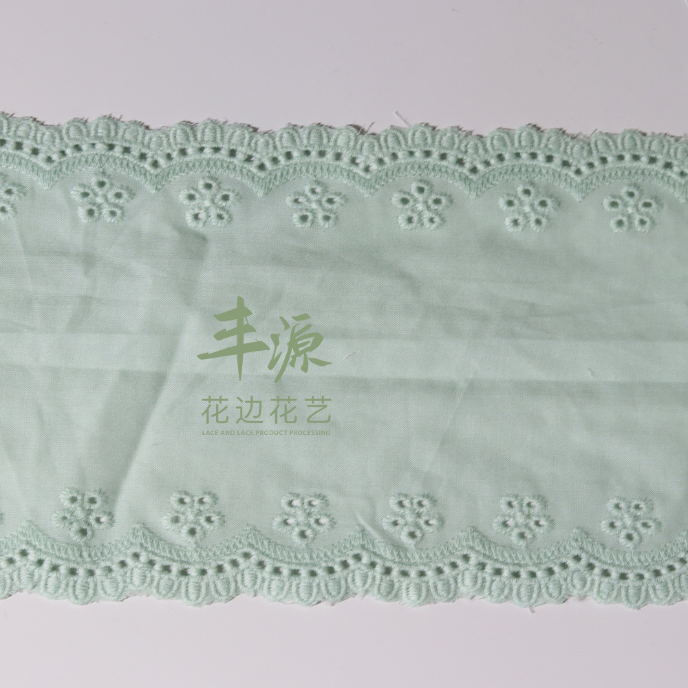 Embroidery Lace Mint Green Double-Sided Mint Mambo Lace Full Cotton Edge Scrounge Colophony Accessories Home Specification drawing