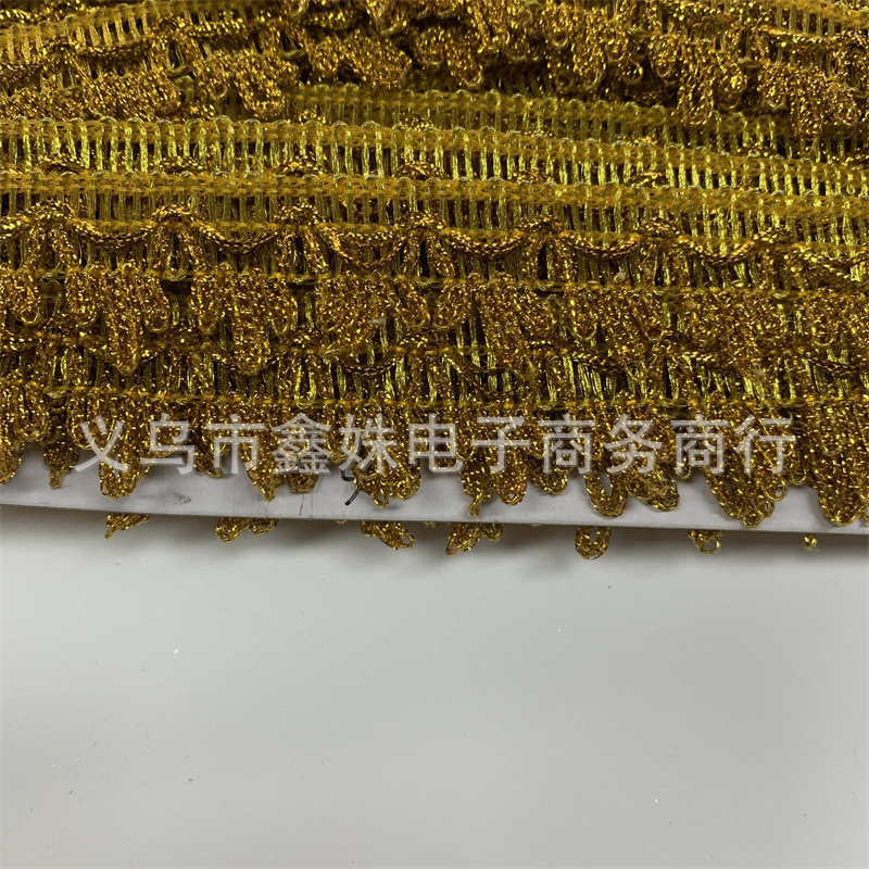 金色三角山峰形状花边家纺装饰服装辅料