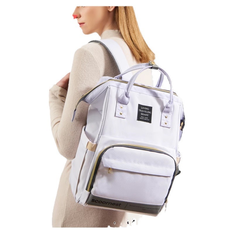 Mummy Bag, a lightweight and large-capacity 2024 new portable, double-shoulder, waterproof and multi-functional mom backpack Item Picture