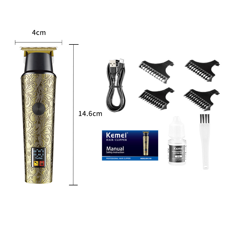 KEMEI's new large-capacity lithium battery electric clipper USB fast charging digital display professional engraving hair clipper Application Scenario