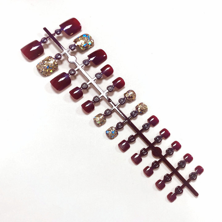 夏天必备24片全号脚趾大亮片预制穿戴甲爆闪成品脚趾甲贴片量大批详情14