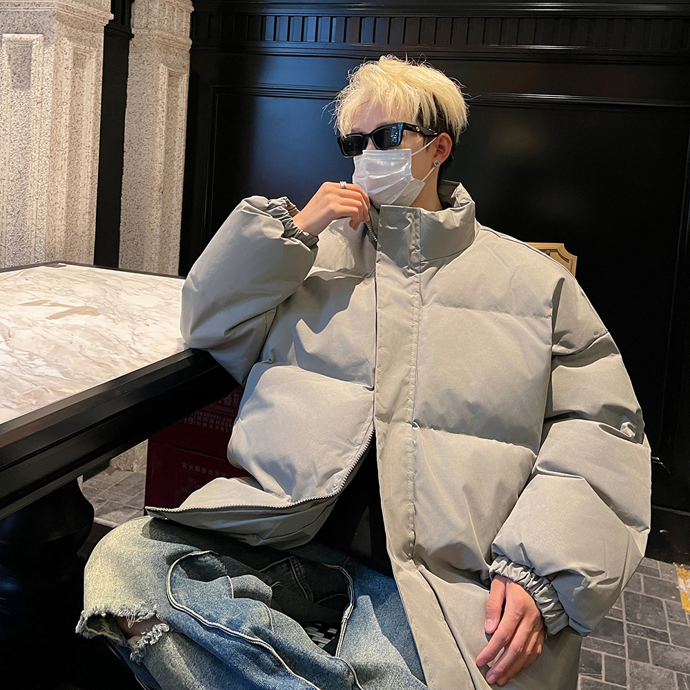 The new solid-color dopamine cotton jacket of the national trend for autumn and winter is thick, loose, versatile and casual, suitable for both men and women details Picture
