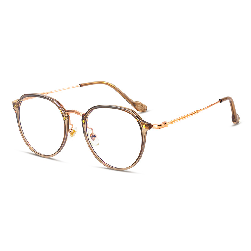 Cold Brown Near-Vision Frame Female Tiktok Tr90 Plain Can Be Matched With Degree Lens Anti-Blue Glasses 2180 Item Picture